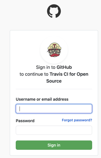 Log in with github